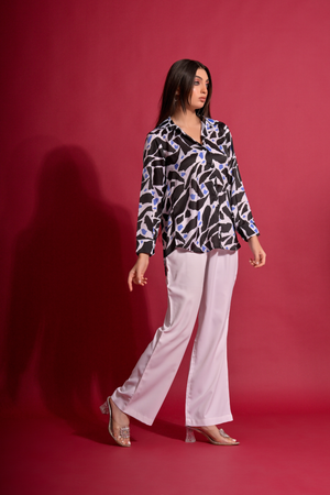 Abstract Relax Fit Shirt With Trouser (Combo)