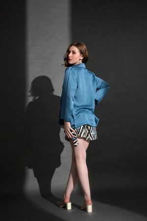 Gorgeous 3 Piece Tropical Print Co-ord Set With Shirt (Combo)