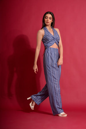 Aqua Stripe Printed Co Ords (Combo)