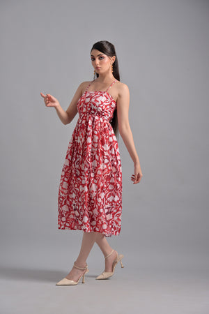 Muslin Red Floral