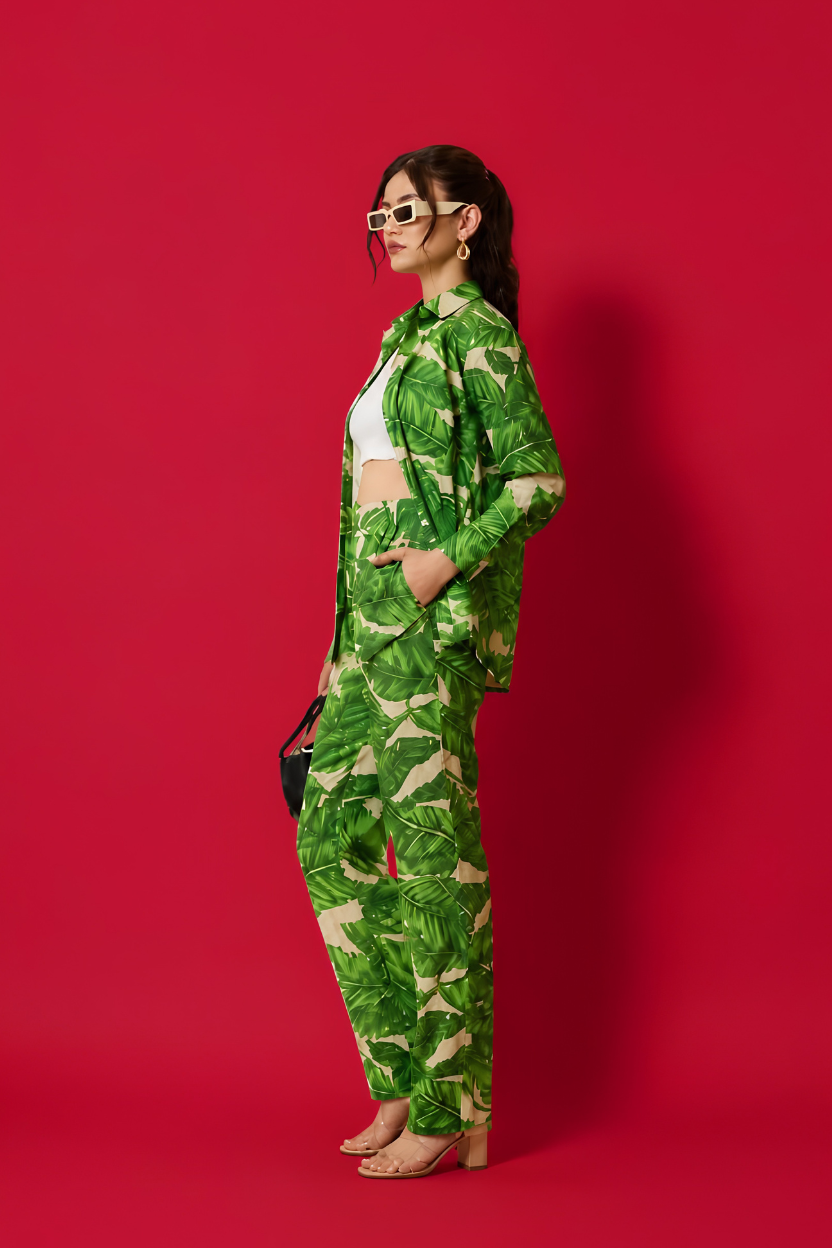 Tropical Green Leaf Co-Ord
