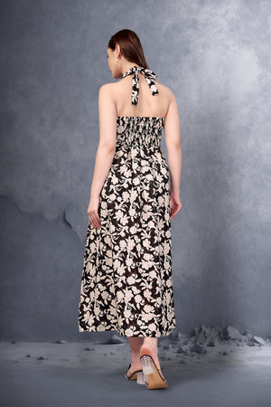 Noir Petal Sway Dress
