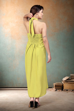 Citrus Bloom Side-Cut Dress