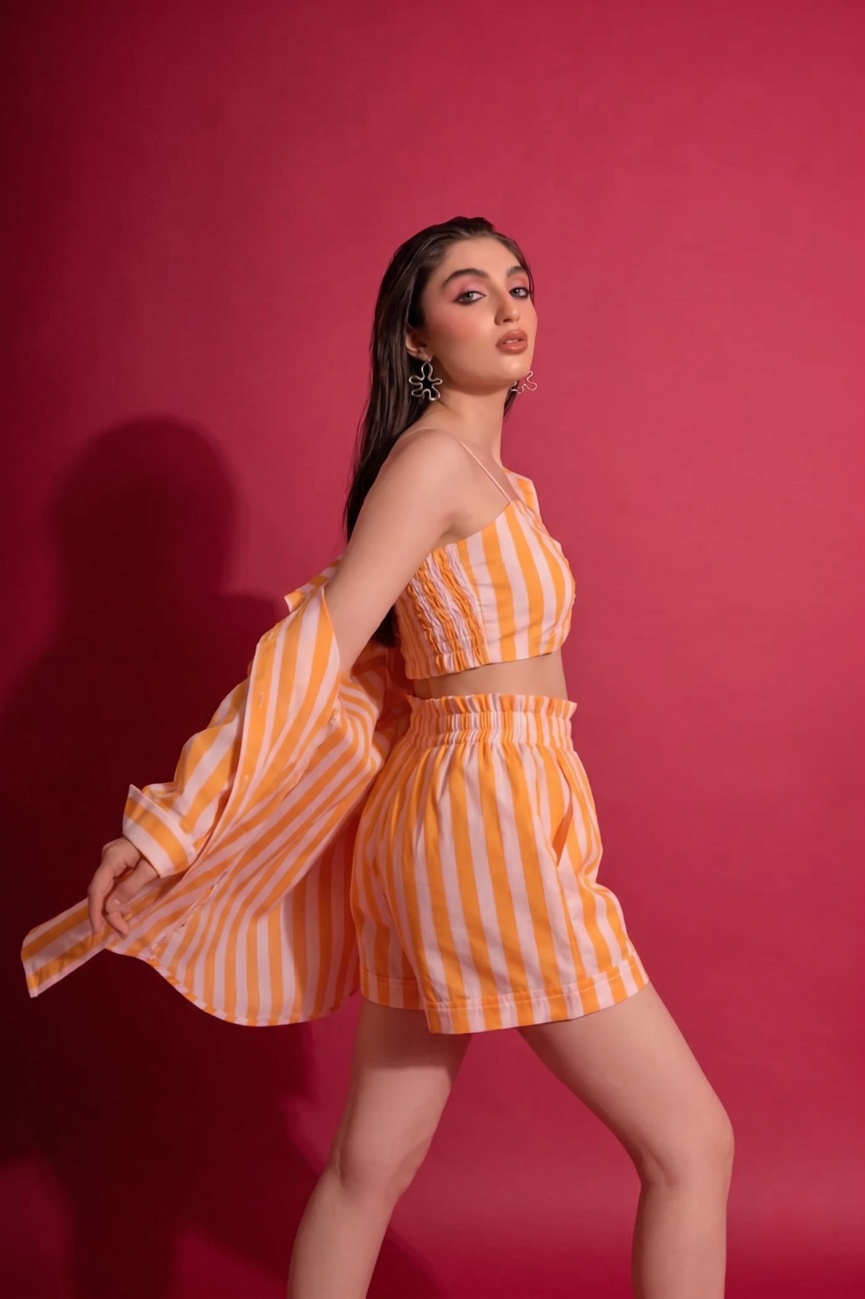 Yellow Striped 3 Piece Co Ords (Combo)