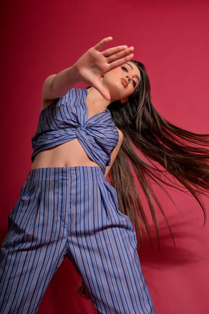 Aqua Stripe Printed Co Ords (Combo)