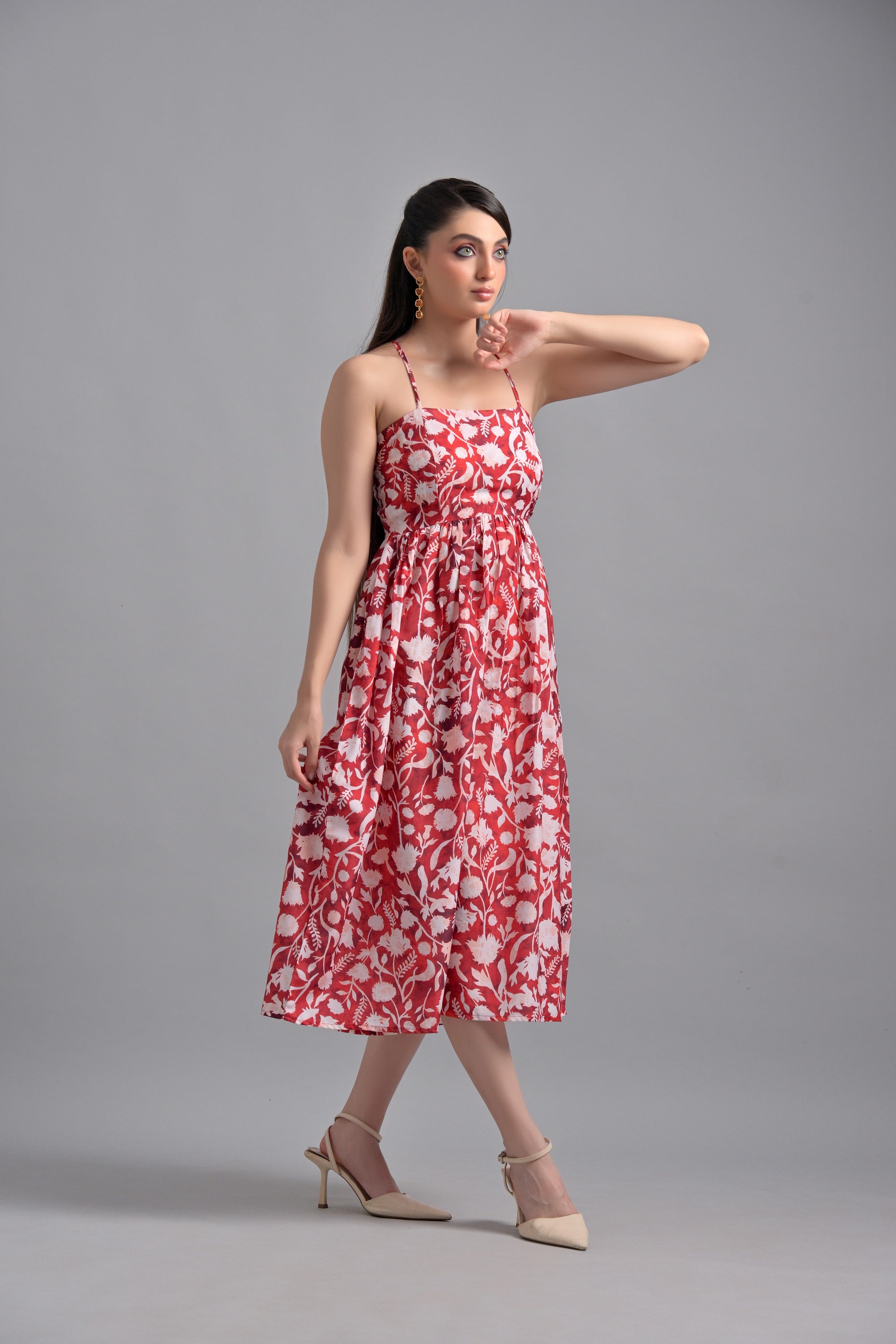 Muslin Red Floral