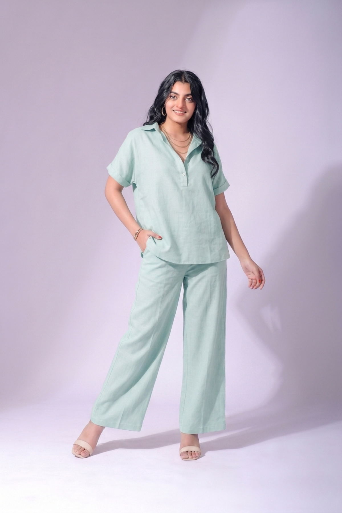 Mint Breeze Linen Co-Ords